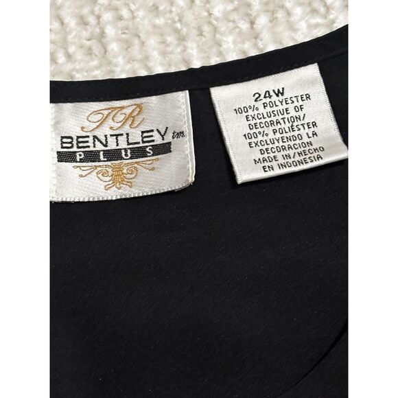 Black Floral Embroidered Button Top 24W Whimsigoth Fairy Grunge Dark Cottagecore - Picture 3 of 8